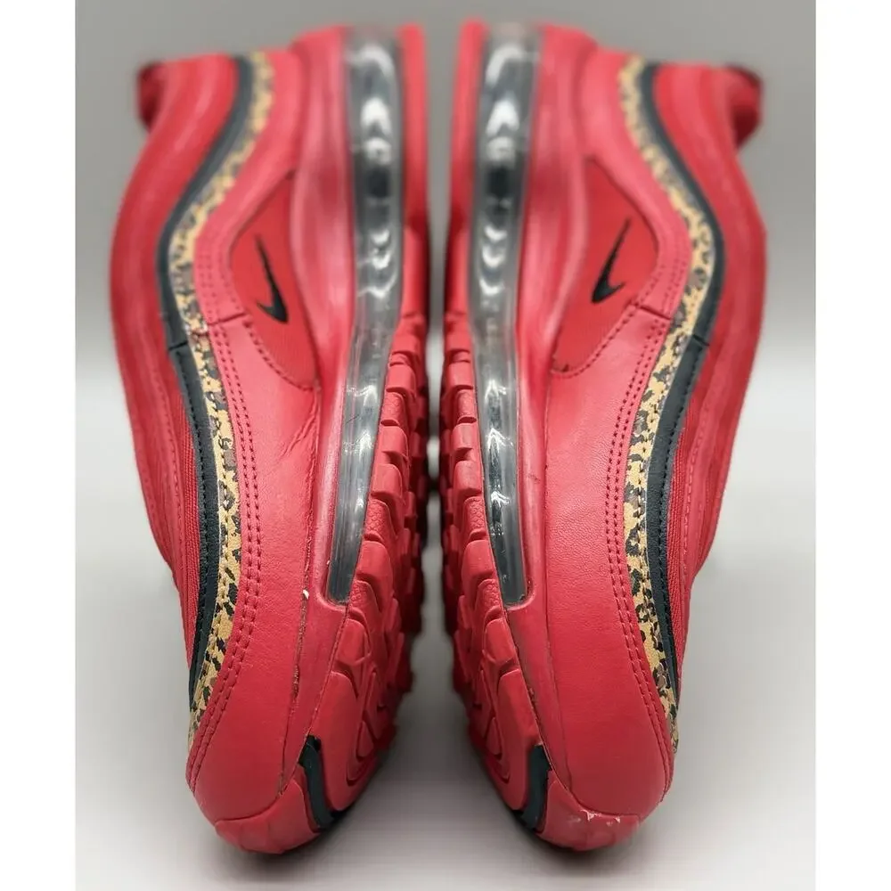 Women’s 8 Nike Air Max 97 Leopard Pack Red Black BV6113-600 Pre-owned